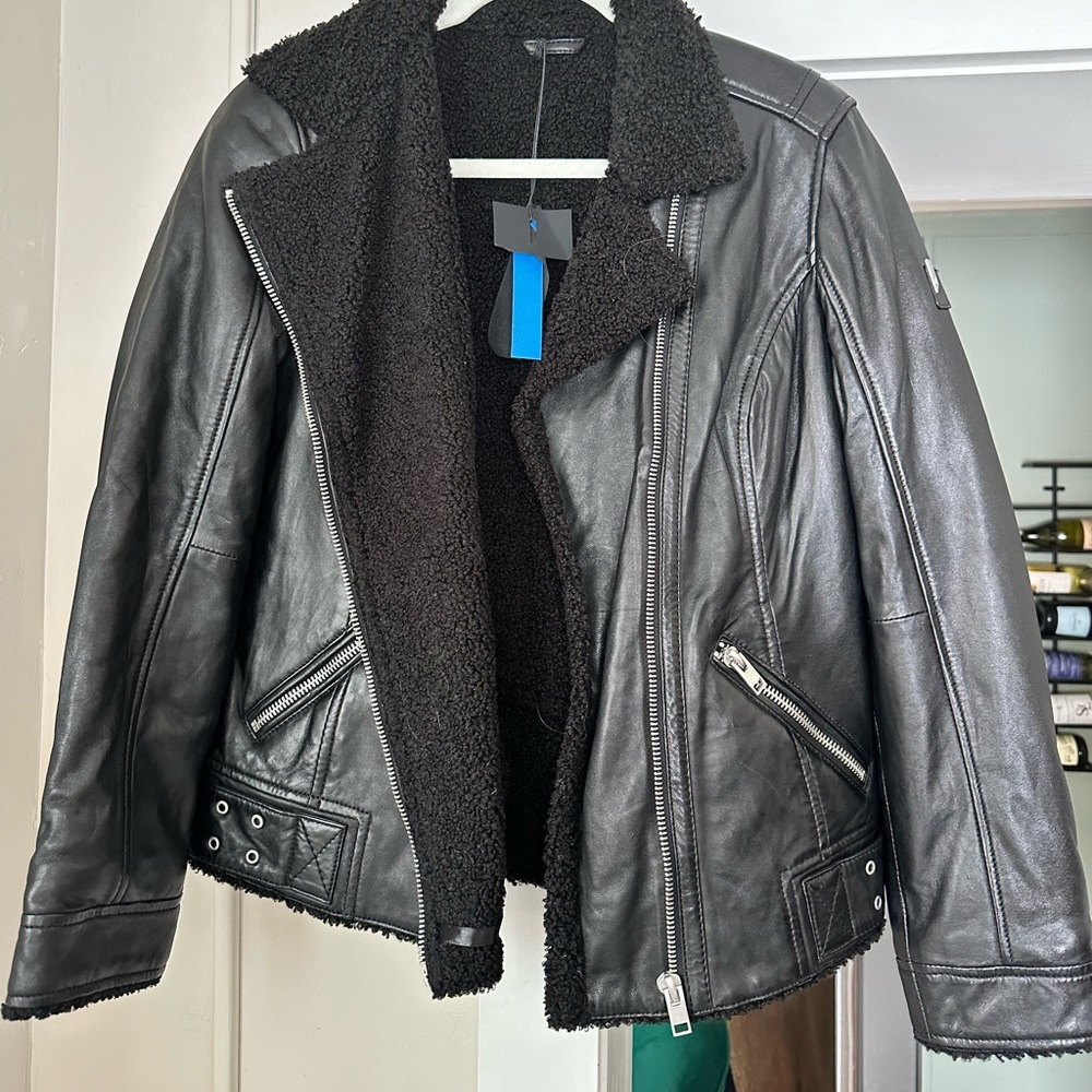 Mauritius Black Leather Jacket | Size 8/M | Never Worn | NWT